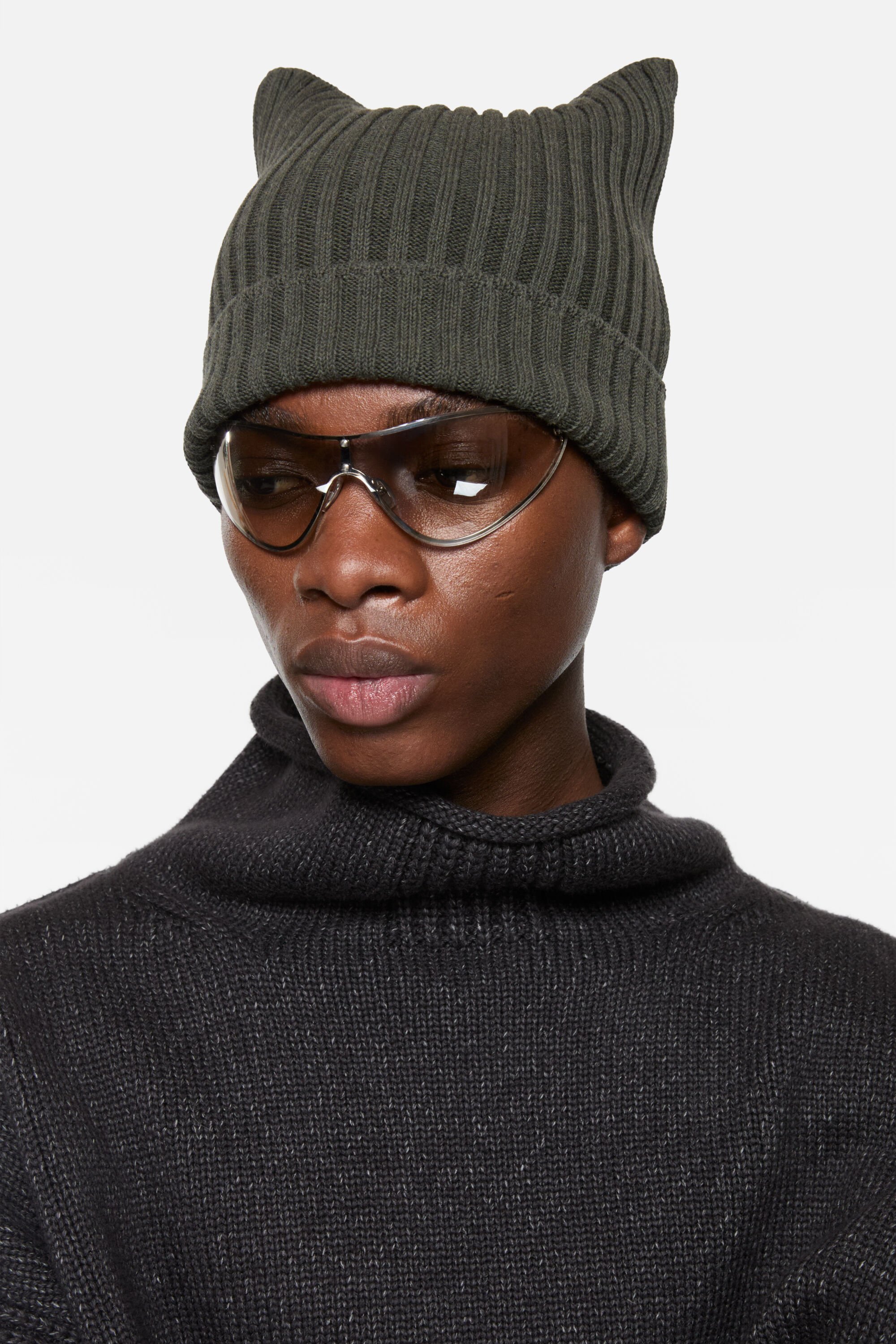 Acne Studios - Ribbed square beanie - Vintage green