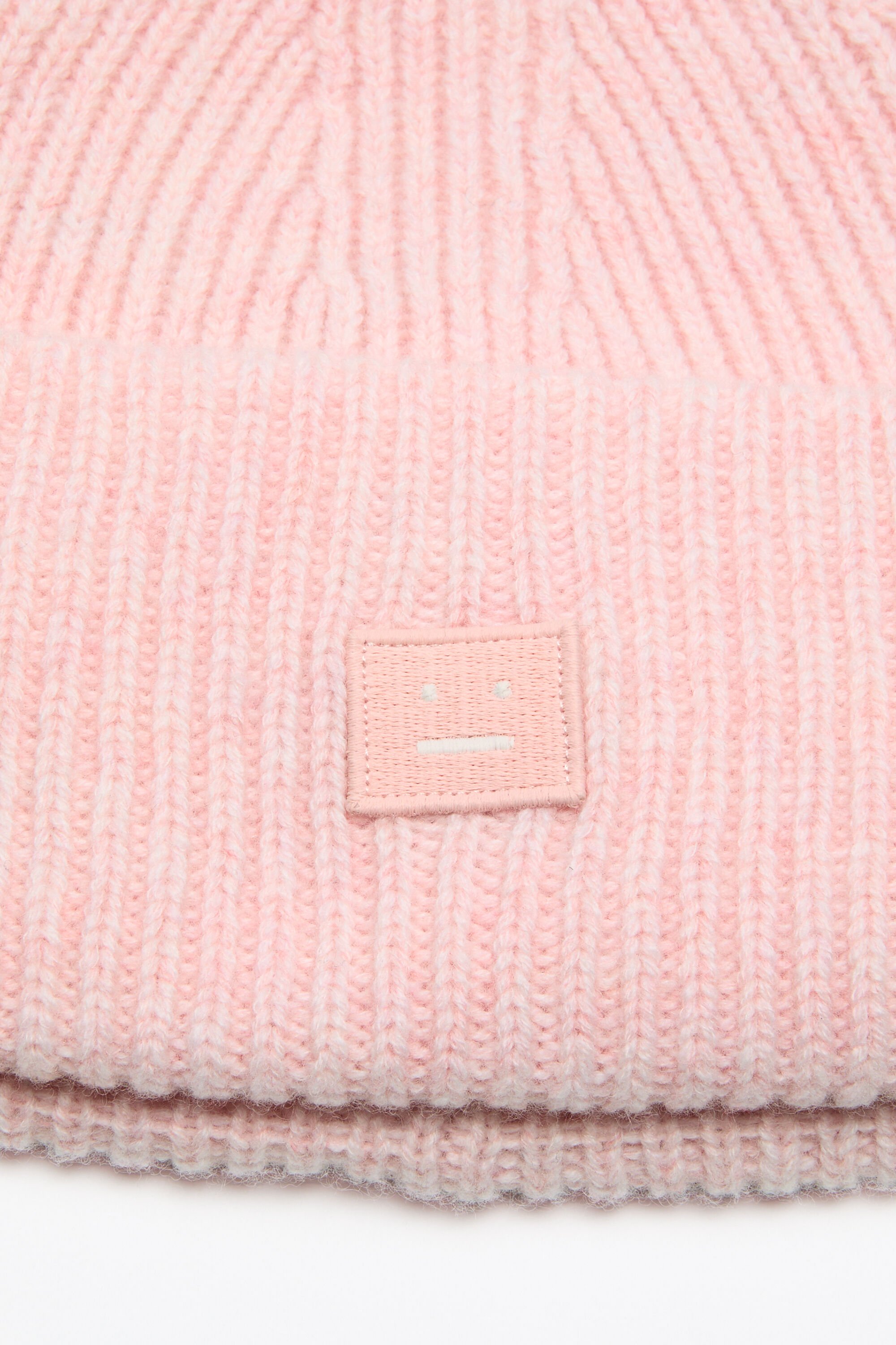 Acne Studios - Small face logo beanie - Faded pink melange
