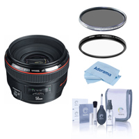 Canon EF 50mm f/1.2L USM Lens, Bundle with Tiffen 72mm UV and CPL