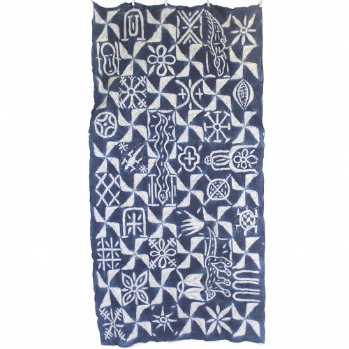 アフリカンスクエアー / イボ藍染布 大 一点もの