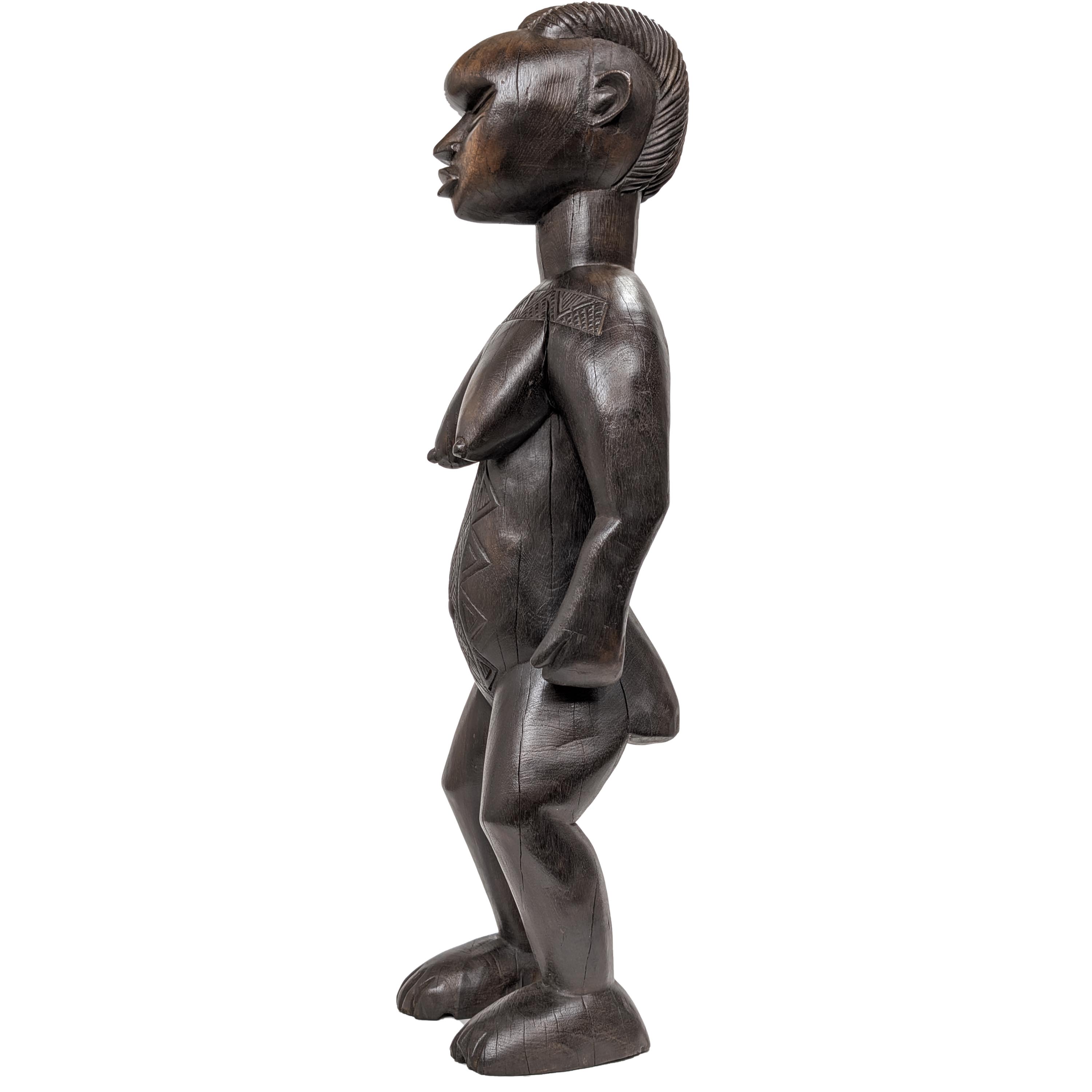 て35◇特大92cm アフリカ 朽木 木彫り人形 プリミティブアート て35