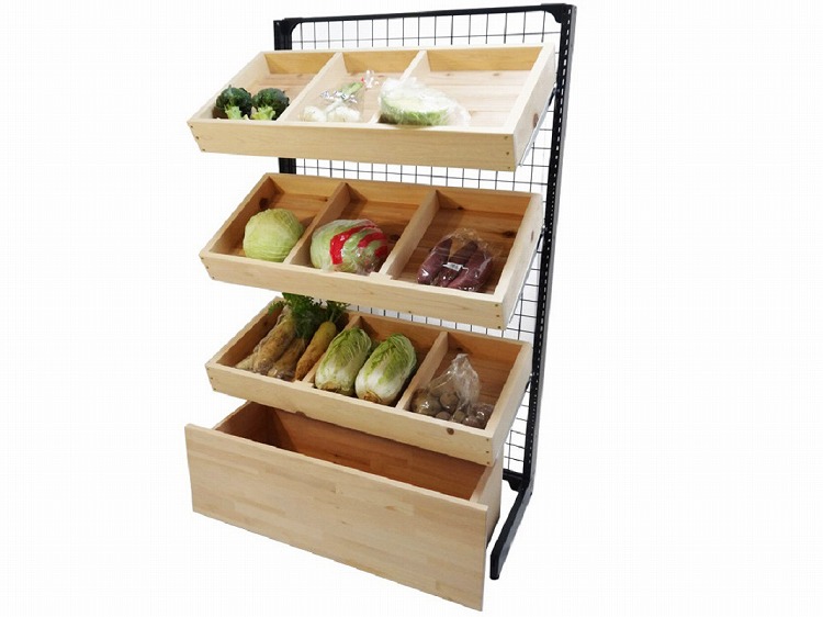 JAE- 連結式壁面 （水平・傾斜3段BOX棚） : 木製什器・木製陳列棚専門