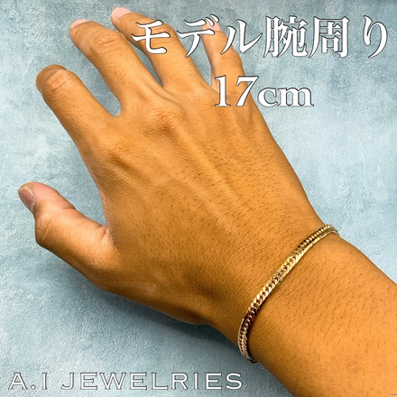 18金 8面カット トリプル ブレスレット 10g 18cm / K18 8cut triple