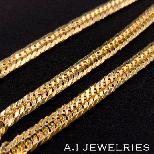 K18 12面カット トリプル 6g 24cm 喜平 アンクレット 品番 k12t-624