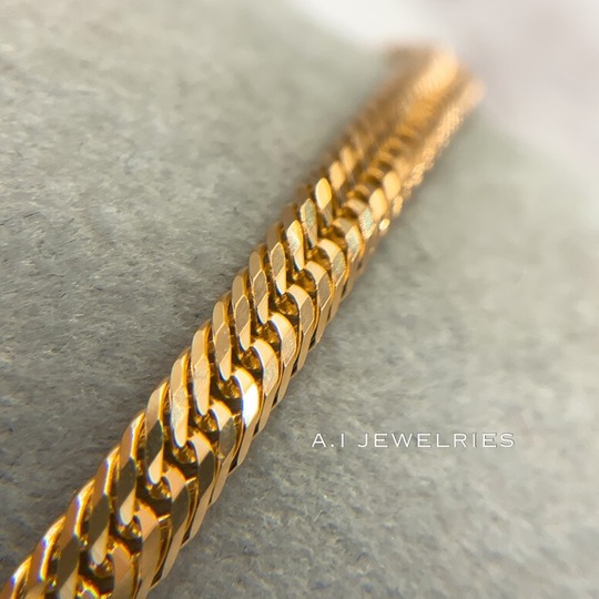 K18喜平アンクレット 12面トリプルカット 8金 喜平アンクレット M