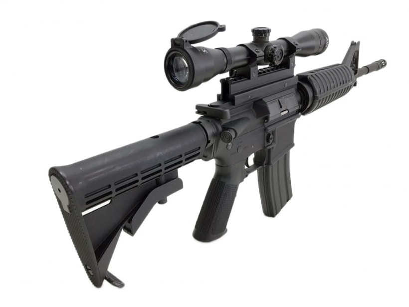 東京マルイ次世代M4 新品スコープ、斜めフォアグリップ付き