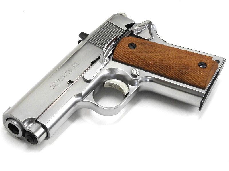 MGC デトニクス 45 ステンレスシルバー モデルガン 木製グリップ付き