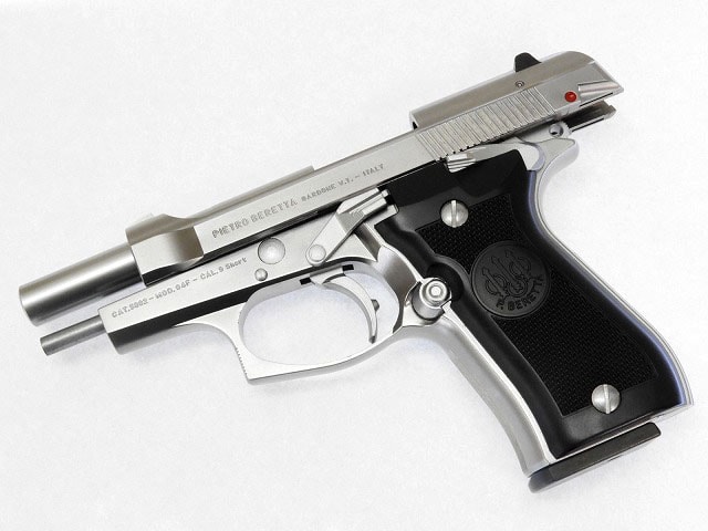 WA ベレッタM84FS チーター シルバーHW 木製グリップ マガジン2本 WA