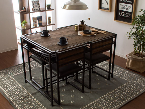 4人用 ヴィンテージウッド ダイニングテーブル Zigt〔ジグト〕 長方形