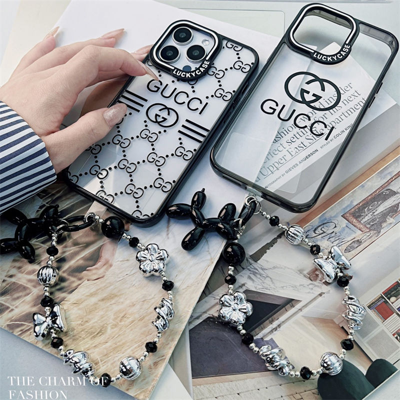 GUCCI iPhone15proケース 注文 ブラックGG柄 GUCCI iPhone15proケース