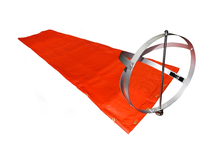 18 inch x 96 inch Orange Windsock With Standard Frame