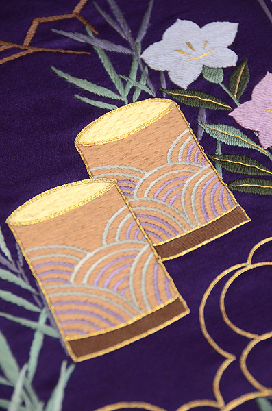 源氏物語文様刺繍名古屋帯