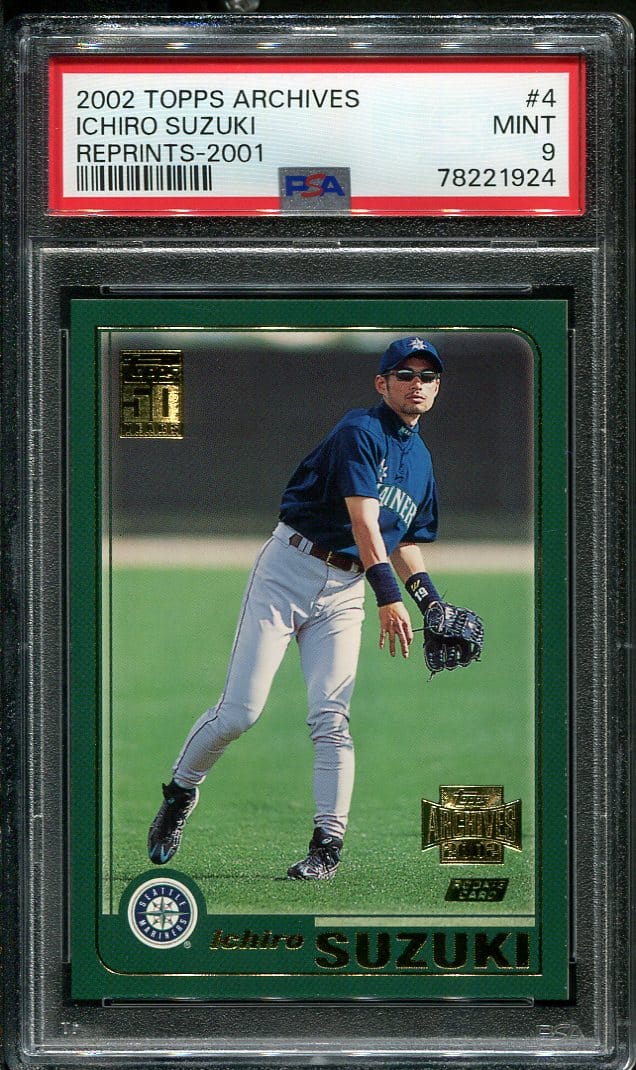 2002 Topps Archives Rookie Reprints #4 Ichiro Suzuki (2001) PSA 9