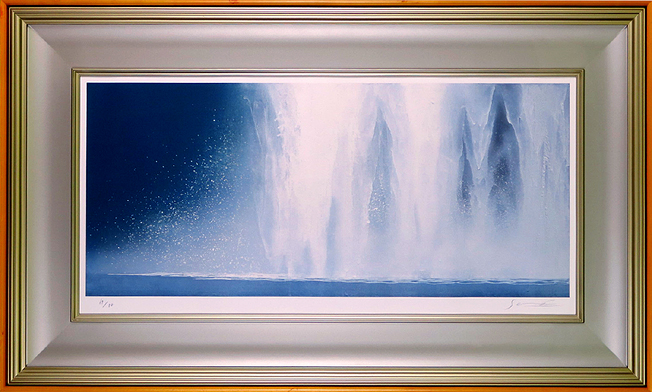 千住博 ウォーターフォール プレート 深川製 陶板画 絵画 飾り皿 彩