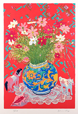 美品 福沢一郎「モナリザ」リトグラフ 直筆サイン入り 額縁入り シュル