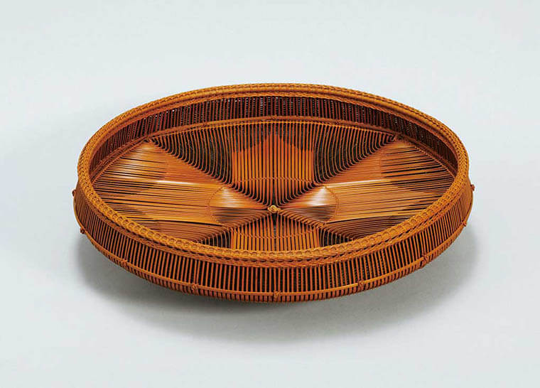 お*)様 勝城 蒼鳳 人間国宝 竹製の花籃 勝城 蒼鳳 人間国宝 竹製の花籃