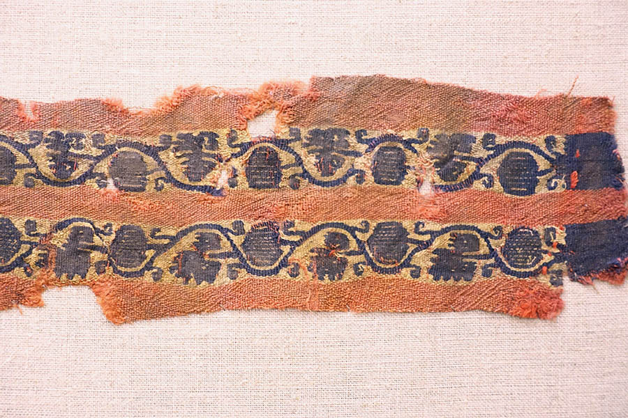 超貴重！コプト裂染色古布額装織物エジプト古代4～5世紀