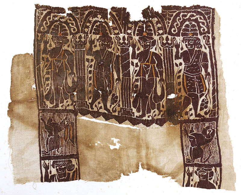 超貴重！コプト裂染色古布額装織物エジプト古代4～5世紀