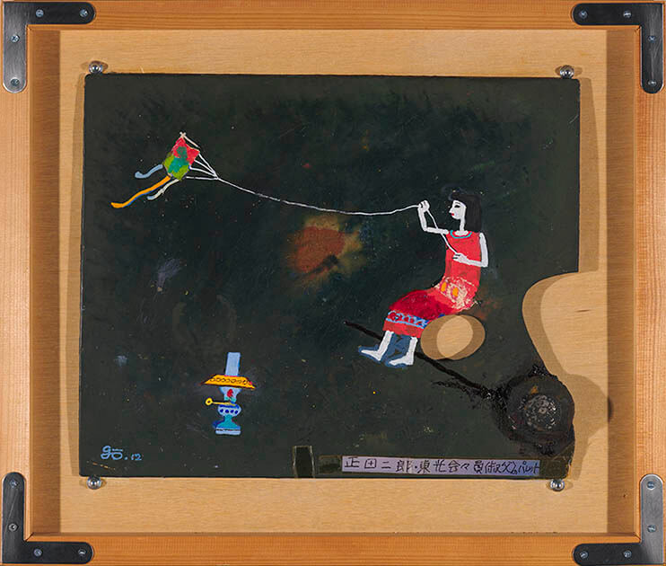 版画『鼓と少女』太田二郎 作 版画『鼓と少女』太田二郎 作 版画『鼓