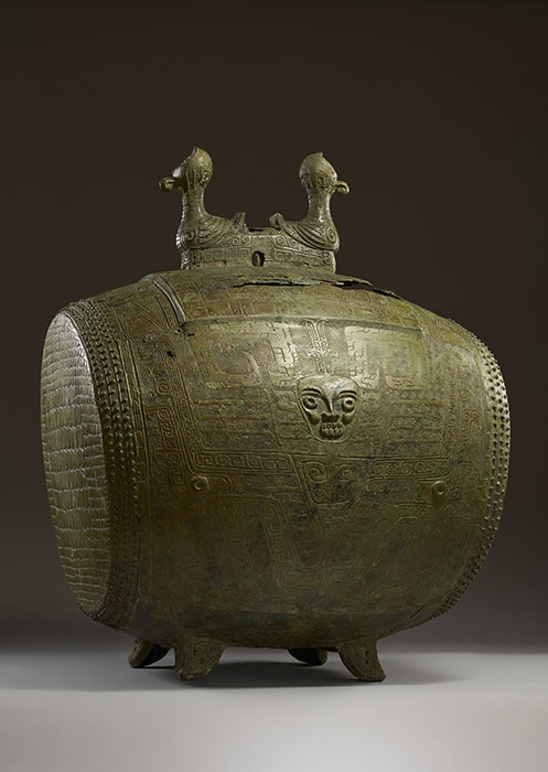 中国 清代 黄青銅 装飾洗面器 鑑賞スタンド付 ・ヴィンテージ レア