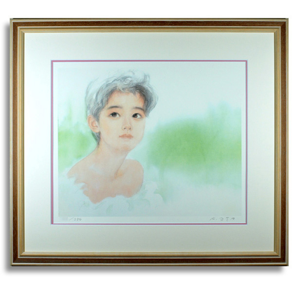 おおた慶文 華そぶり 絵画 サイン入り 着物 人物画 少女 美術 アート