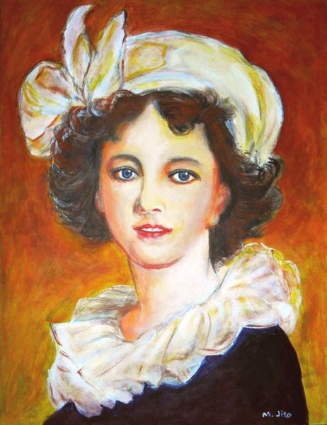 人物画 油彩 女性の肖像画 貴婦人の肖像 1840年 油彩・キャンバス