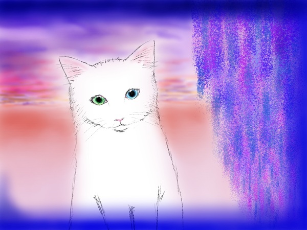 猫と薔薇」 by こけを｜Artmeter｜暮らしを彩るアートが、きっと見つかる