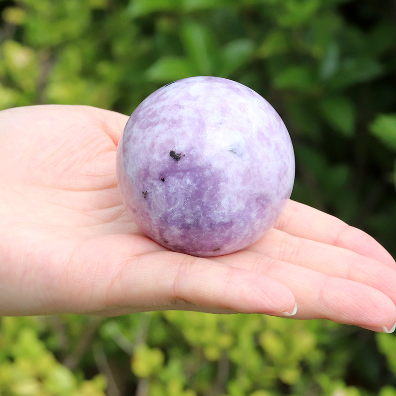 天然石 スフィア 丸玉 ブラウンピンクマイカ レピドライト 【公式通販】