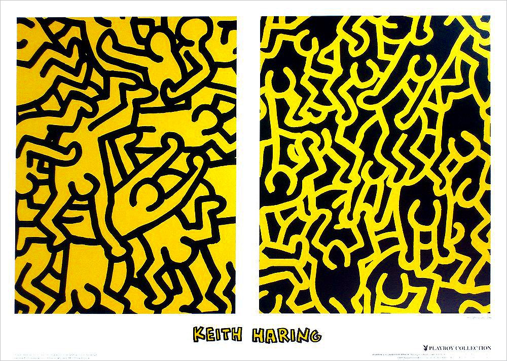 キースヘリングkeith haringプレイボーイコレクションartポスター額装