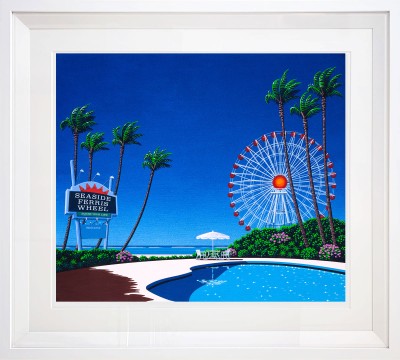 最終価格 永井博 A2ポスター 直筆サイン入り ショップバック