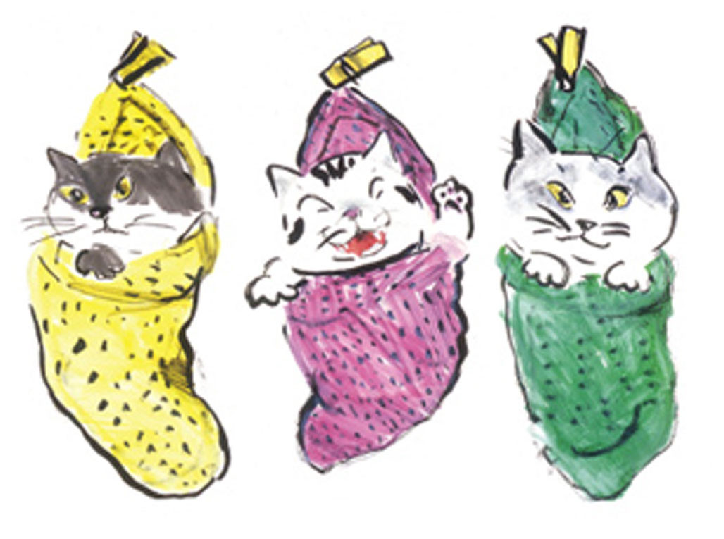 久下貴史 絵画(ダイヤモンド・スクリーニング) 吊り下げソックス猫2