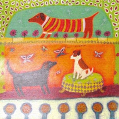 カレン ホイプティング ジクレー 額装 犬 カレン・ホイプティング 絵画