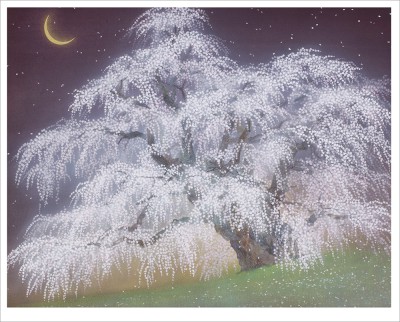 野地美樹子 版画 『春の歌』 猫 野地美樹子 版画 『春の歌』 猫 野地