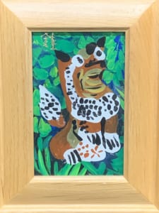 五】人間国宝 芹沢銈介 『風』 型絵染 真作 額装