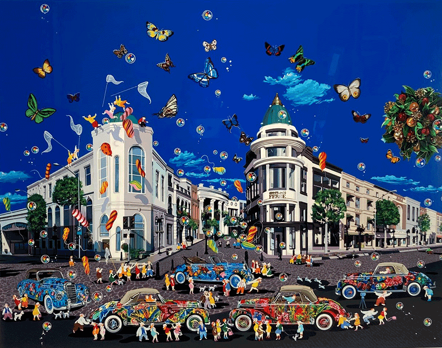 額縁☆ヒロヤマガタ（山形博導）☆ガゼボ☆代表的なヤマガタブルー