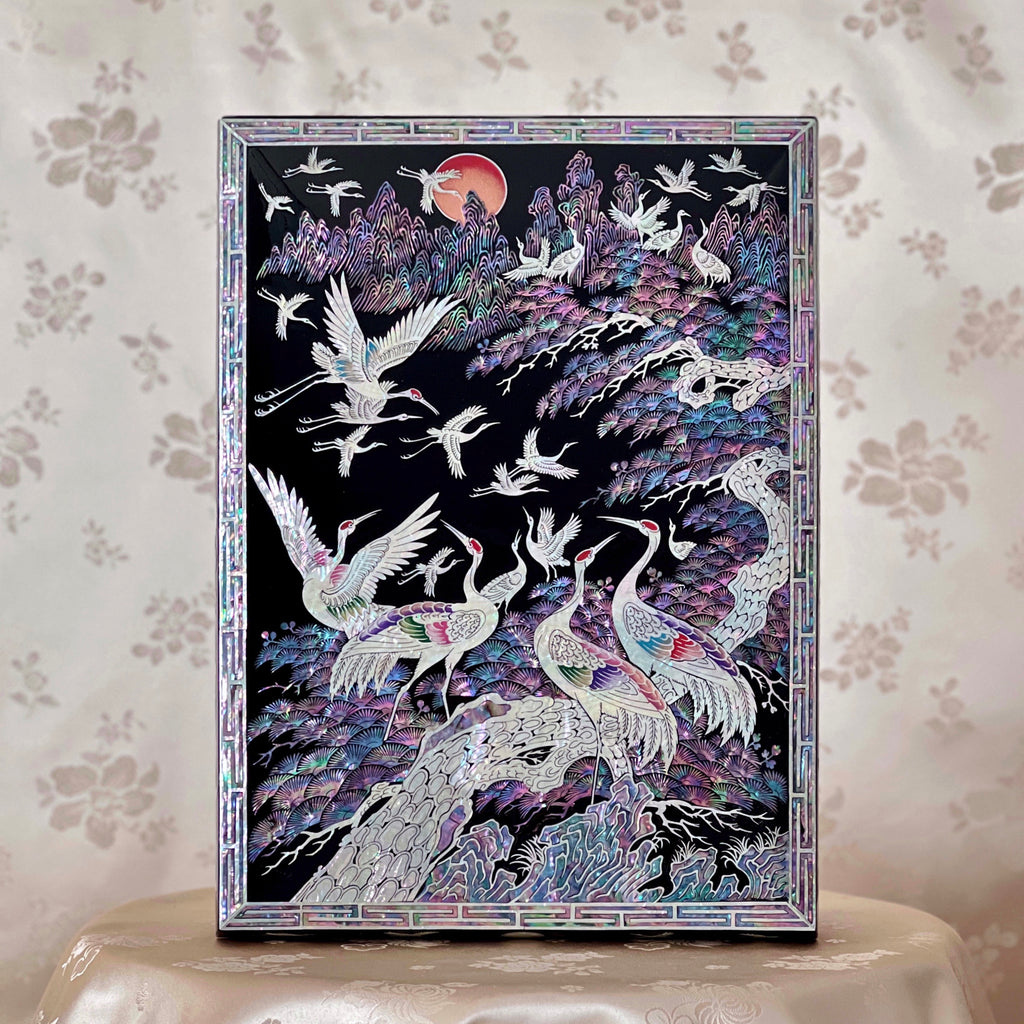 Mother of pearl work 会津塗小物入れ螺鈿