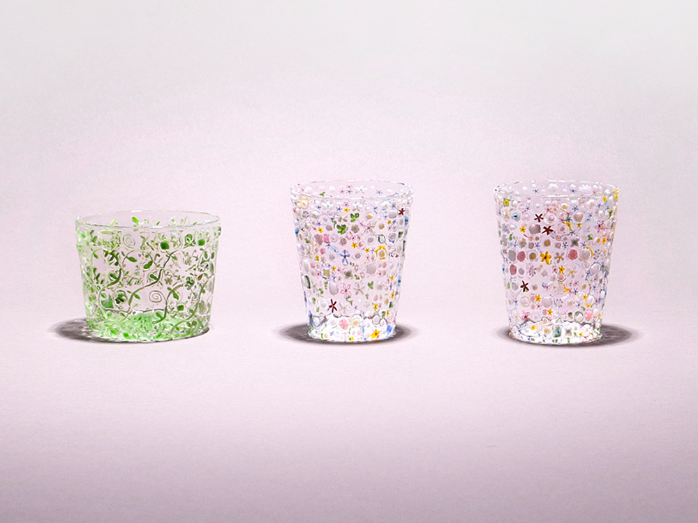 ベネチアンガラス アンティーク カップ＆ソーサー ガラス ムラノ 江波