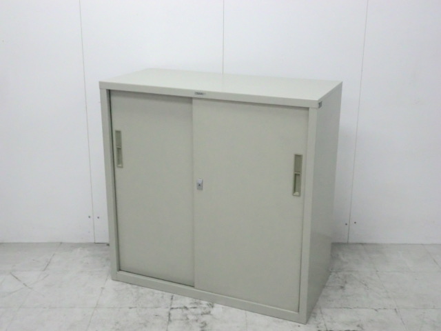 NAIKI スライド扉キャビネット グレー 中古品 NAIKI スライド扉