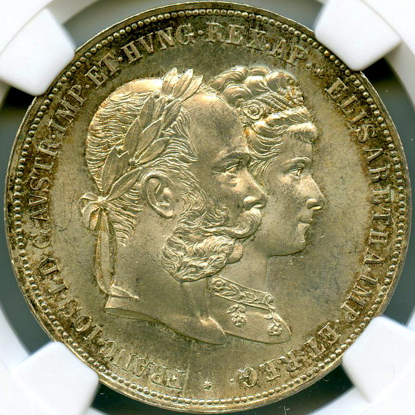 オーストリア帝国 1フローリン銀貨 1875年 フランツ・ヨーゼフ1世