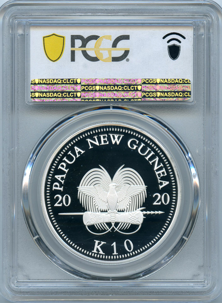2020年 パプアニューギニア 極楽鳥 2オンス銀貨 PCGS70DCAM パプア