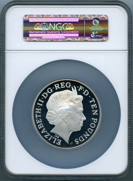 イギリス ジョージ王子洗礼記念 2013年 10ポンド(5オンス) 銀貨 NGC