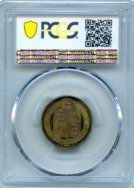 イギリス ヴィクトリア ジュビリーヘッド 1887年 シリング 銀貨 PCGS
