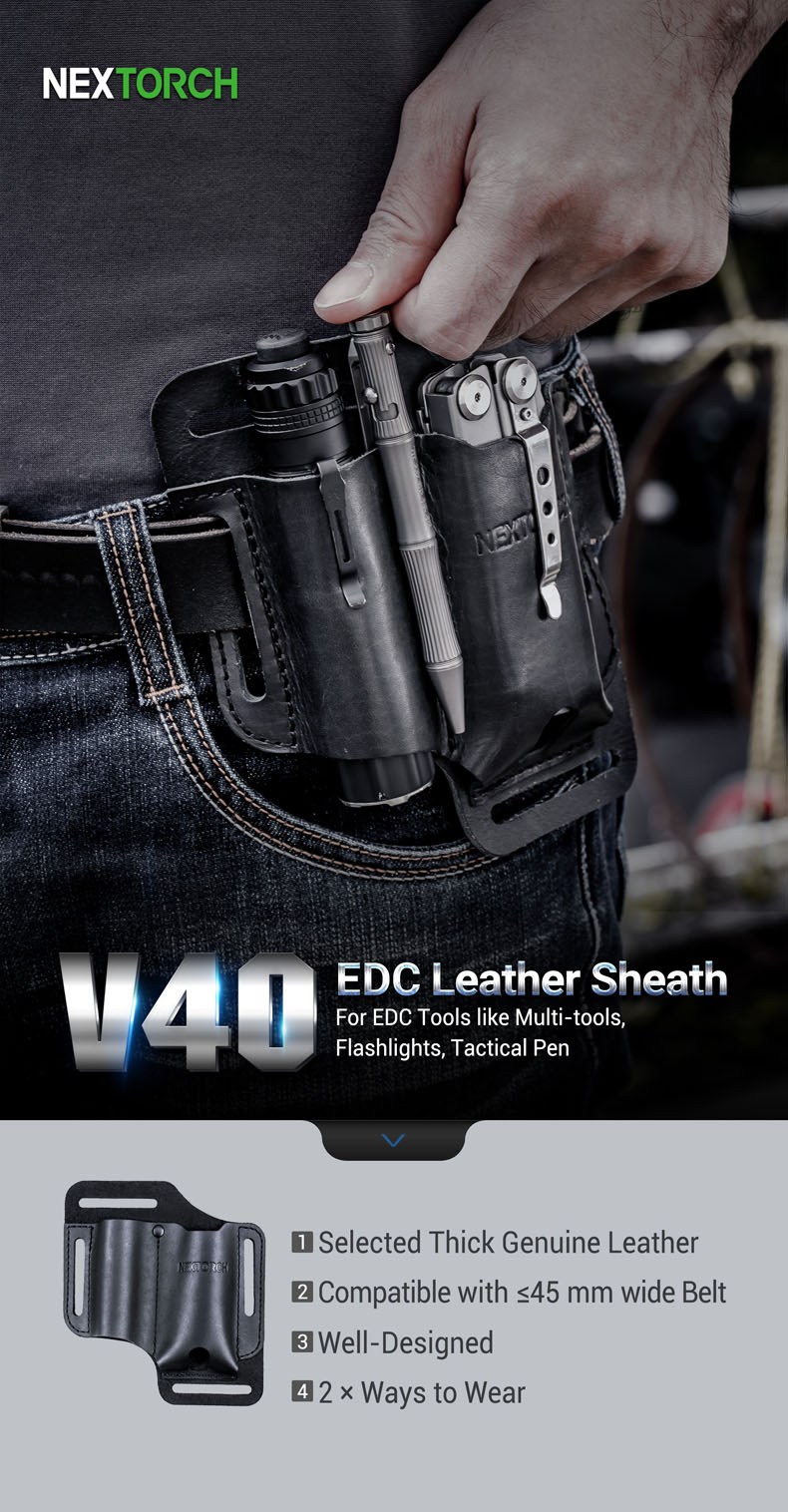 V40 EDCレザーホルスター NEXTORCH ネクストーチ Leather Sheath Holster