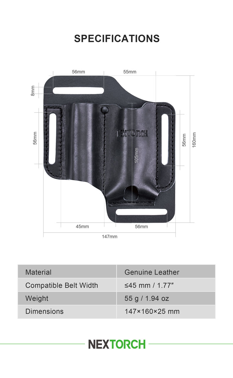 V40 EDCレザーホルスター NEXTORCH ネクストーチ Leather Sheath Holster