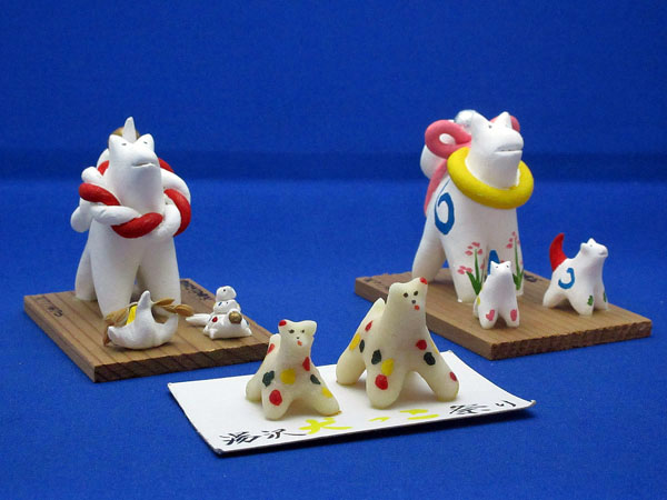 中野土人形 郷土玩具、土人形・・・中野土人形の犬乗り童子 犬乗り