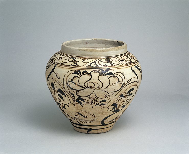 中国陶磁器 磁州窯 人物壺 中国陶磁器 磁州窯 人物壺 宋 磁州窯鉄