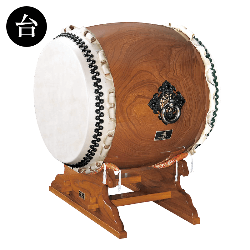 和太鼓 浅野太鼓 1尺5寸四角台座(キャスター付き) 破損あり 和太鼓