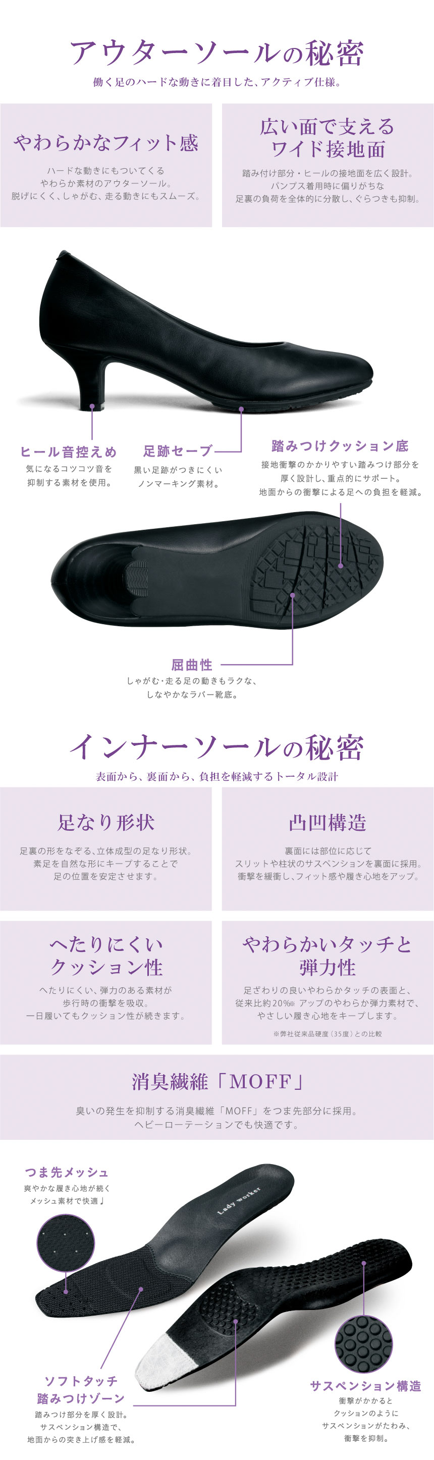 LO-17090(21.5cm ブラック): Lady worker（レディワーカー