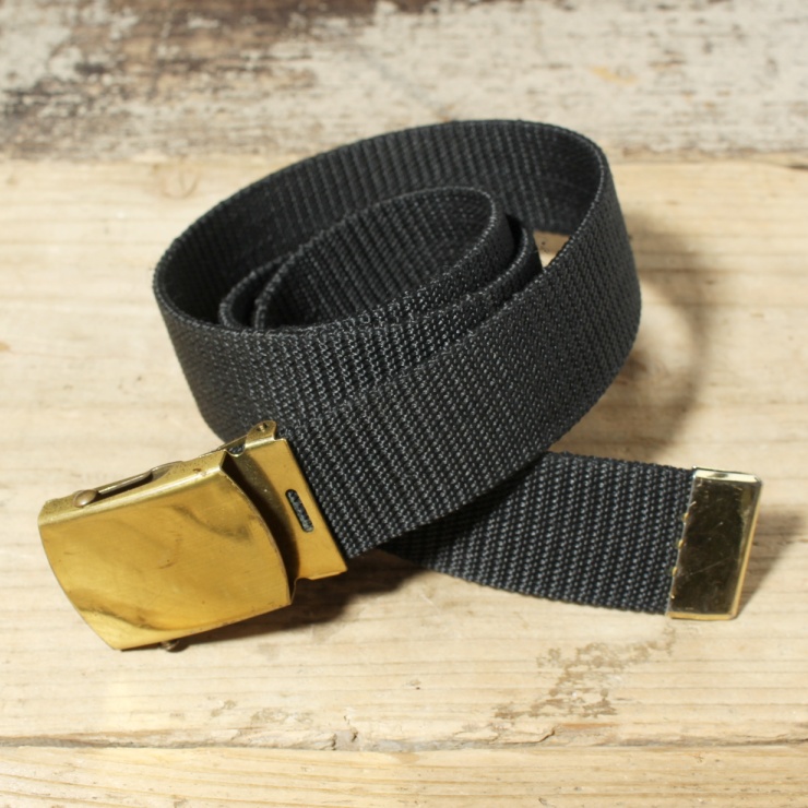 USA製 米軍 ナイロン GIベルト ミリタリー ガチャ ウェブ ブラック