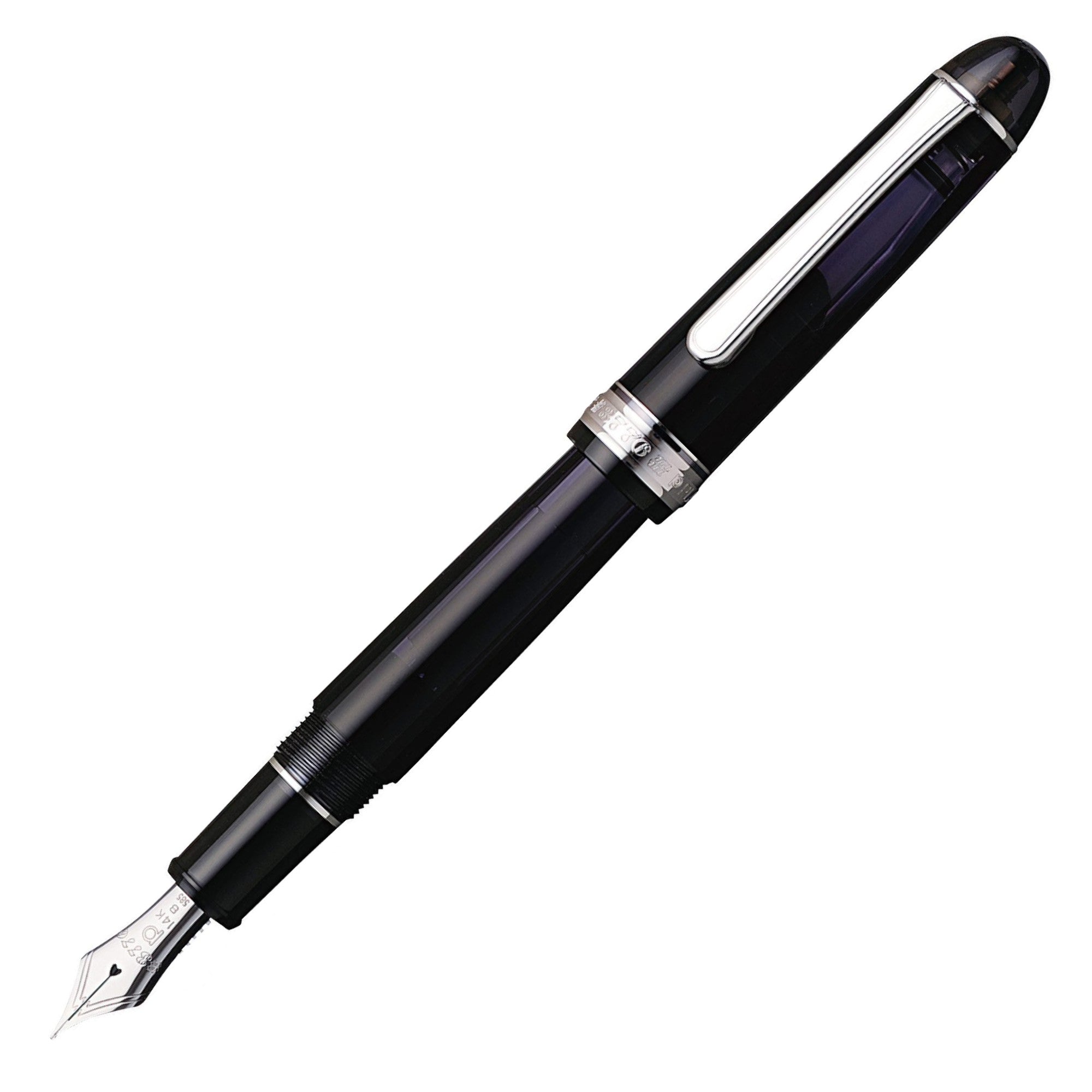 Platinum #3776 Century Fountain Pen - Black Diamond with Rhodium